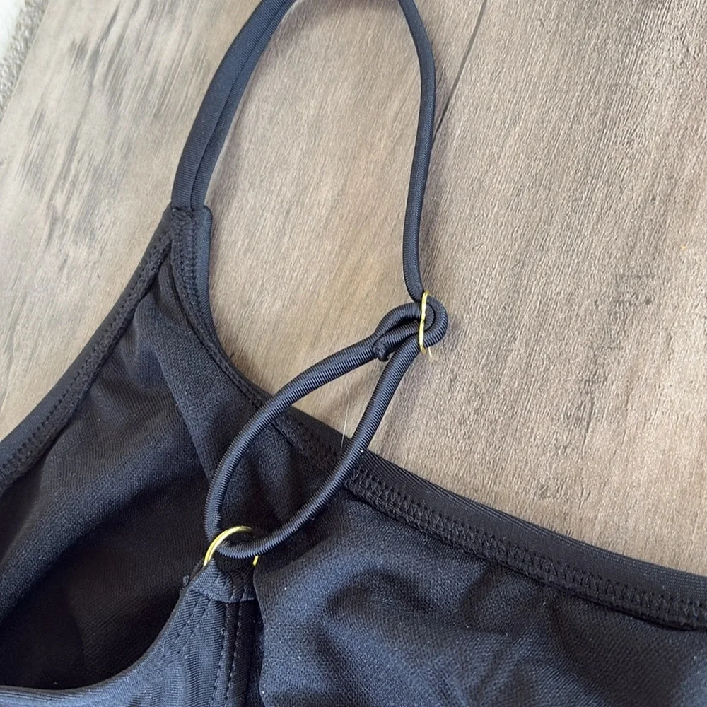 Wild Fable Black High Cut Cheeky One-Piece Swimsuit Size Small (4-6) - Picture 3 of 5